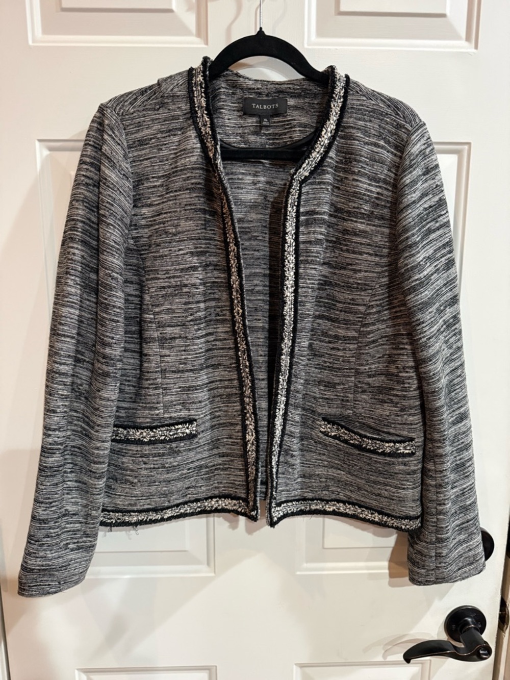 Talbots Gray Marled Open-Front Jacket